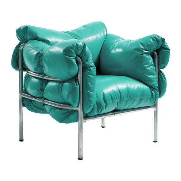 Living Room Accent Chair - Teal, Leather