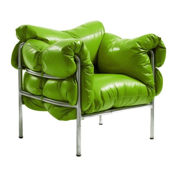 Living Room Accent Chair - Green, Leather